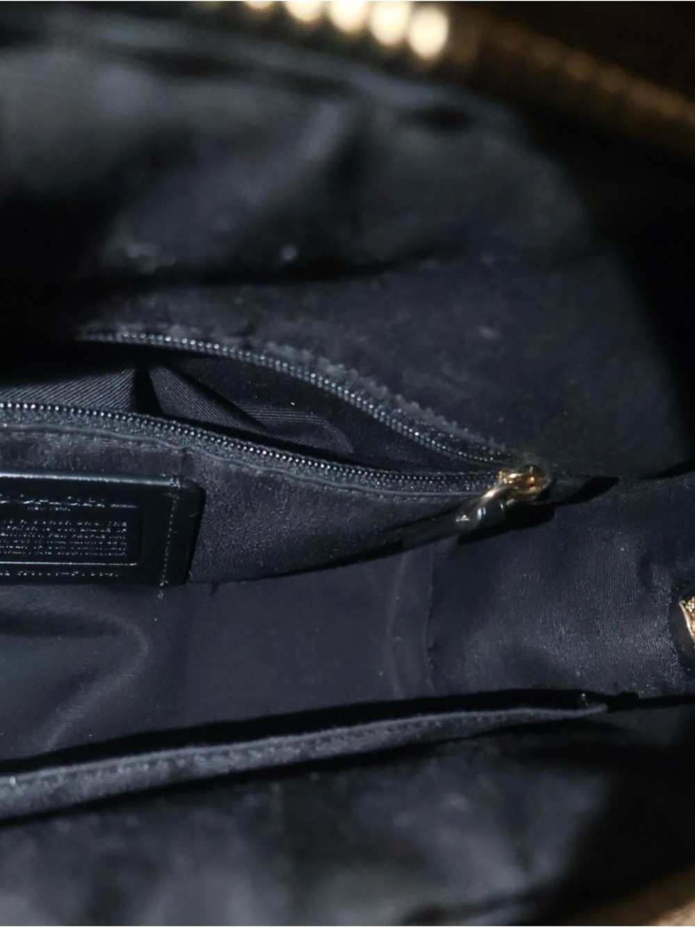 COACH Rowen Brown Signature Satchel with moon prints and Black Trim - Picture 6 of 14